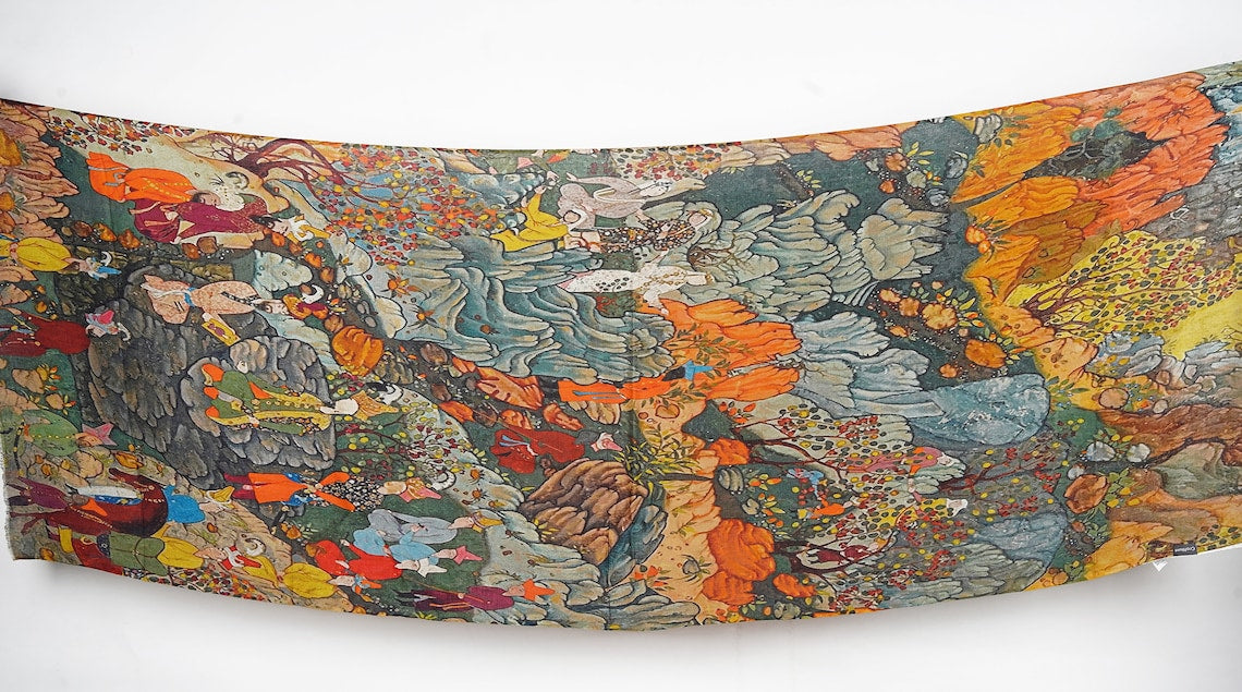 Silk Modal Scarf, long all season scarf in luxurious fabric blend, shawl and wrap, accessories for women, gifts for her, summer scarf, shawl - Green