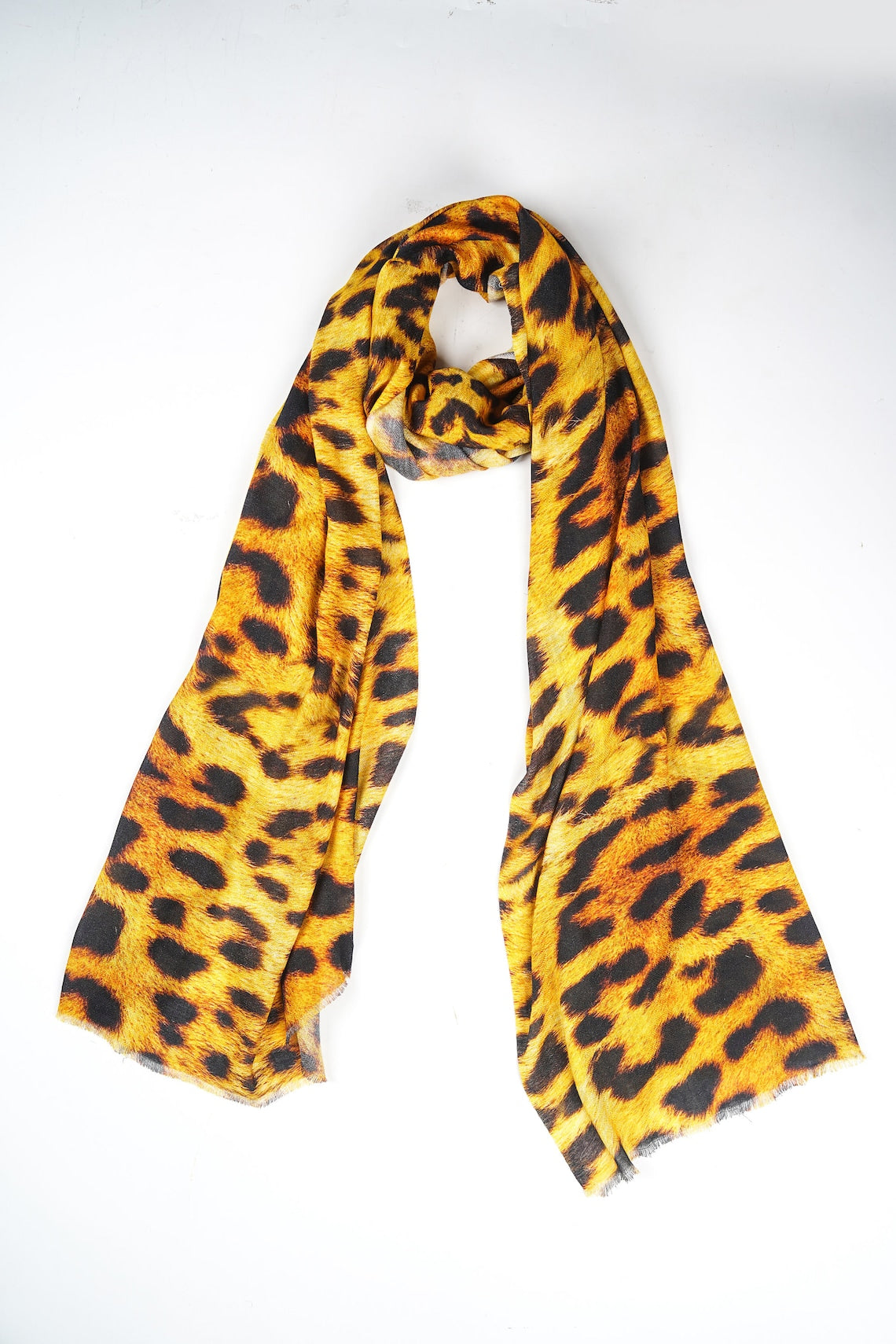 Silk Modal Scarf, long all season scarf in luxurious fabric blend, shawl and wrap, accessories for women, gifts for her, summer scarf, shawl - Yellow/Black