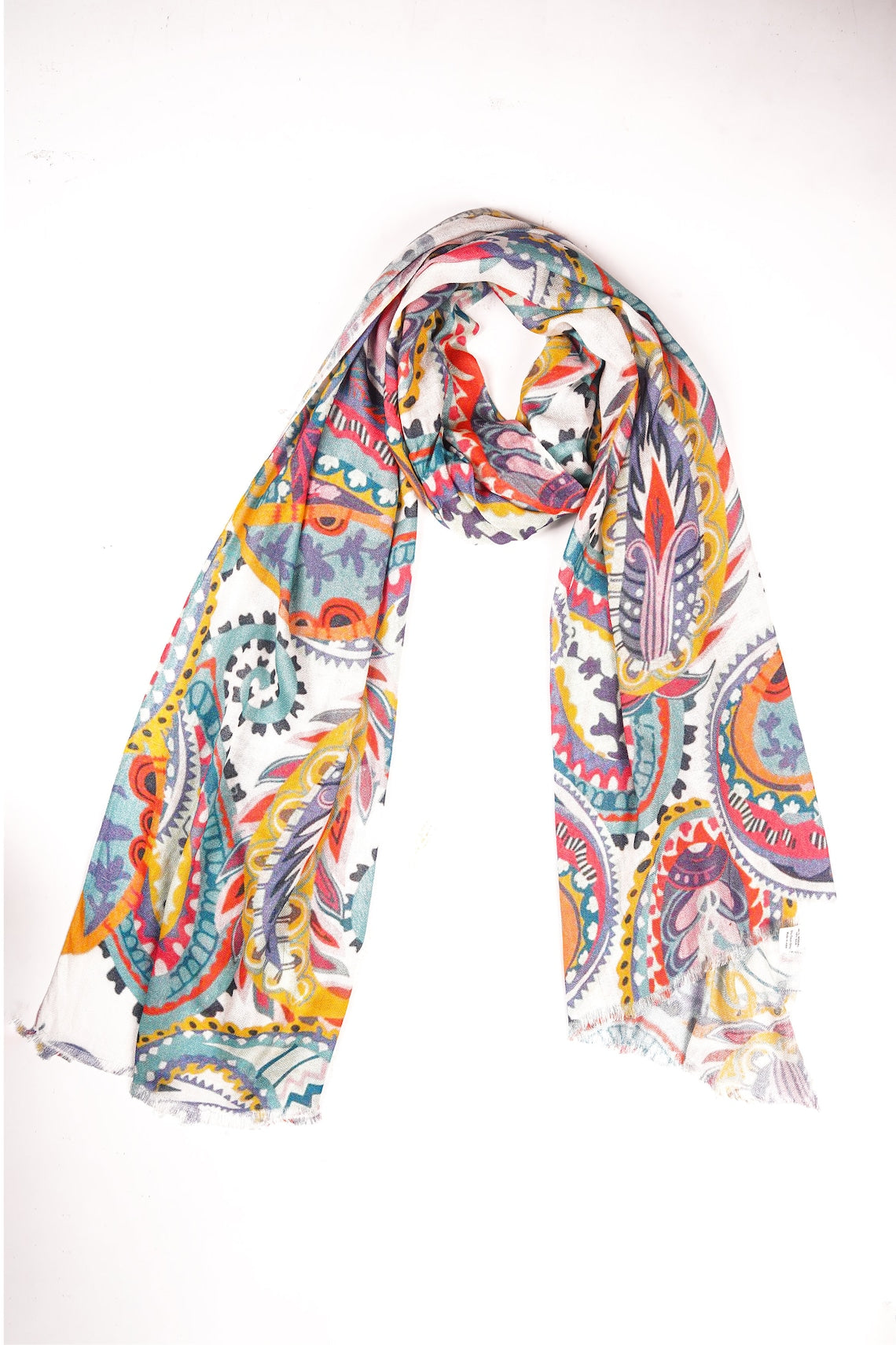 Silk Modal Scarf, long all season scarf in luxurious fabric blend, shawl and wrap, accessories for women, gifts for her, summer scarf, shawl - White/Blue