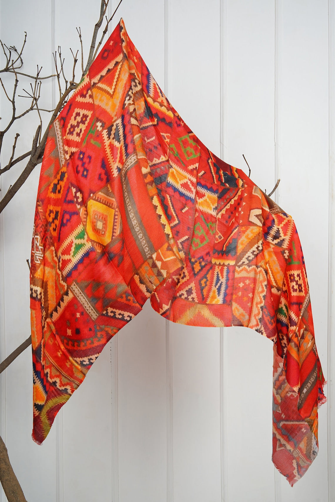 Silk Modal Scarf, long all season scarf in luxurious fabric blend, shawl and wrap, accessories for women, gifts for her, summer scarf, shawl - Red