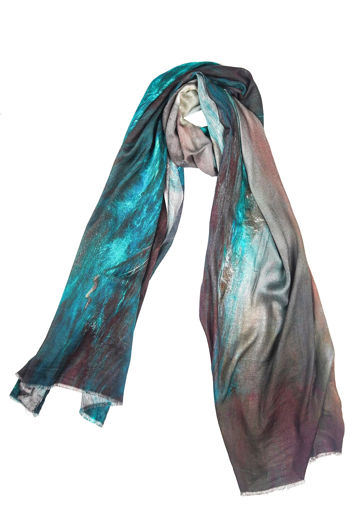 Silk Modal Scarf, long all season scarf in luxurious fabric blend, shawl and wrap, accessories for women, gifts for her, summer scarf, shawl - Ocean Blue