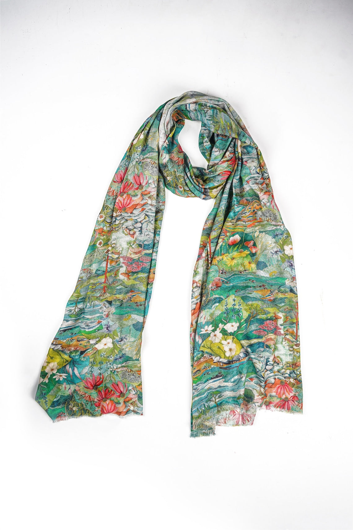 Silk Modal Scarf, long all season scarf in luxurious fabric blend, shawl and wrap, accessories for women, gifts for her, summer scarf, shawl - Mint Green