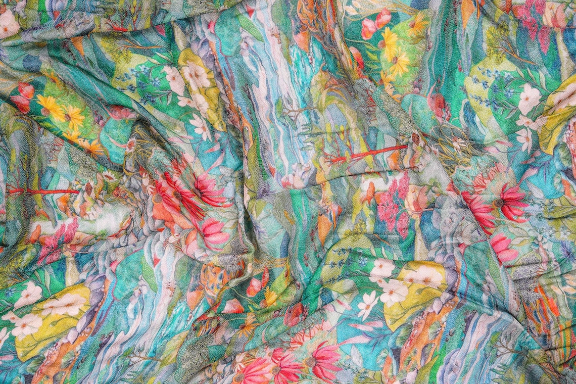 Silk Modal Scarf, long all season scarf in luxurious fabric blend, shawl and wrap, accessories for women, gifts for her, summer scarf, shawl - Mint Green