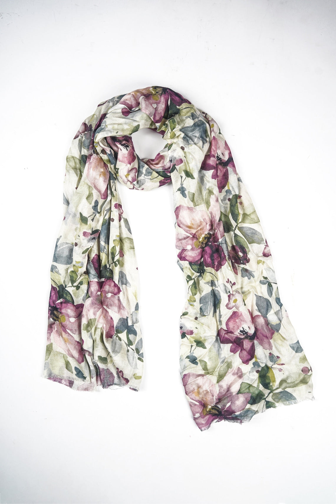 Silk Modal Scarf, long all season scarf in luxurious fabric blend, shawl and wrap, accessories for women, gifts for her, summer scarf, shawl - White/Pink