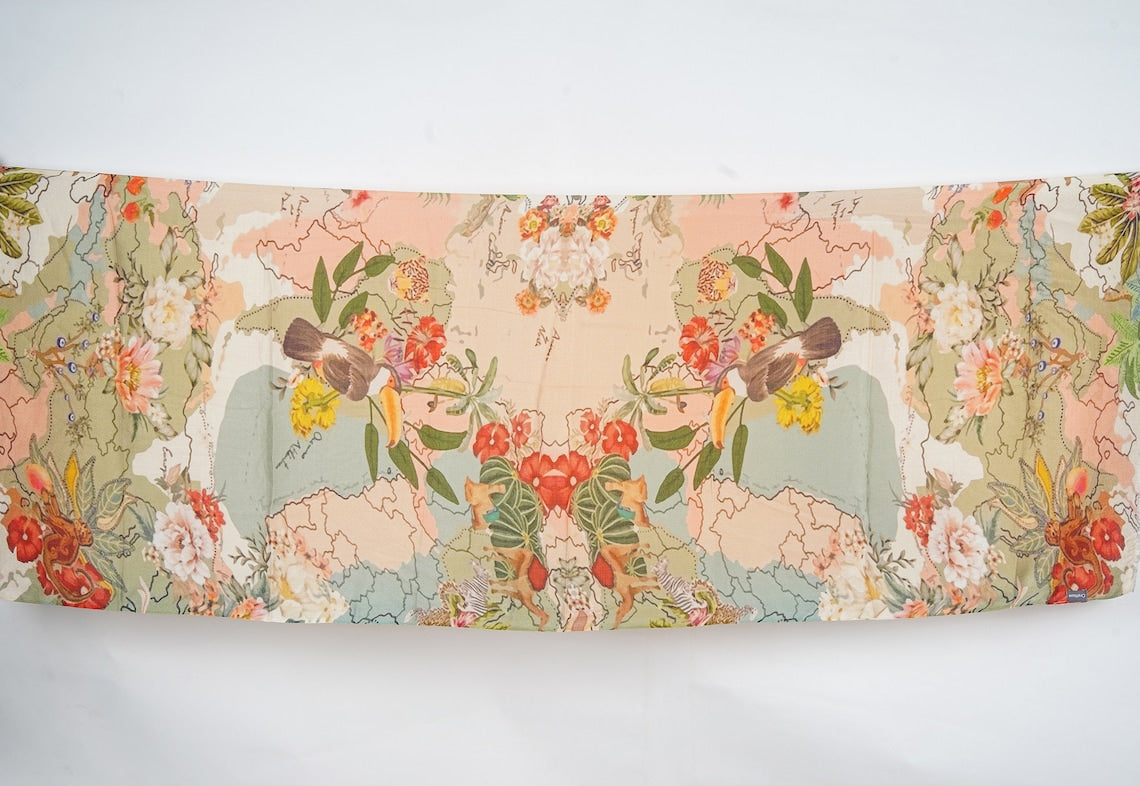 Silk Modal Scarf, long all season scarf in luxurious fabric blend, shawl and wrap, accessories for women, gifts for her, summer scarf, shawl - Peach