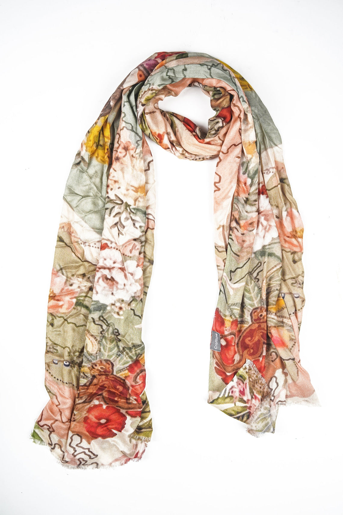 Silk Modal Scarf, long all season scarf in luxurious fabric blend, shawl and wrap, accessories for women, gifts for her, summer scarf, shawl - Peach