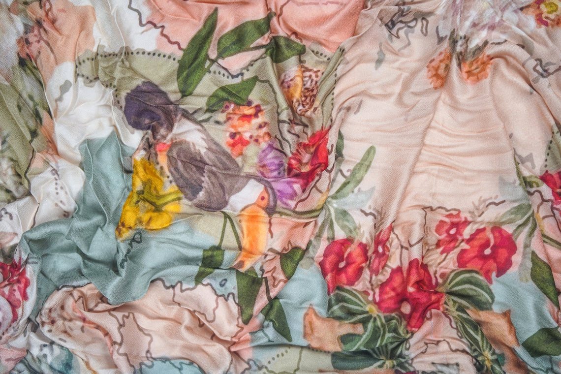 Silk Modal Scarf, long all season scarf in luxurious fabric blend, shawl and wrap, accessories for women, gifts for her, summer scarf, shawl - Peach