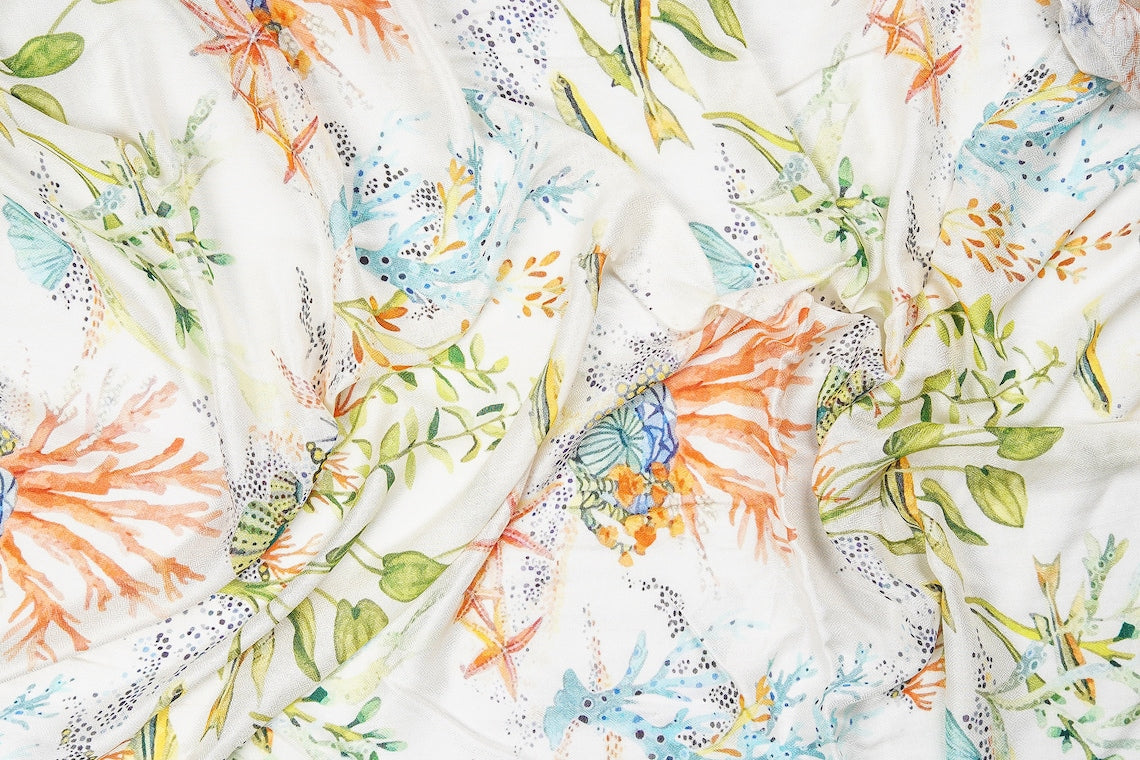 Silk Modal Scarf, long all season scarf in luxurious fabric blend, shawl and wrap, accessories for women, gifts for her, summer scarf, shawl - White