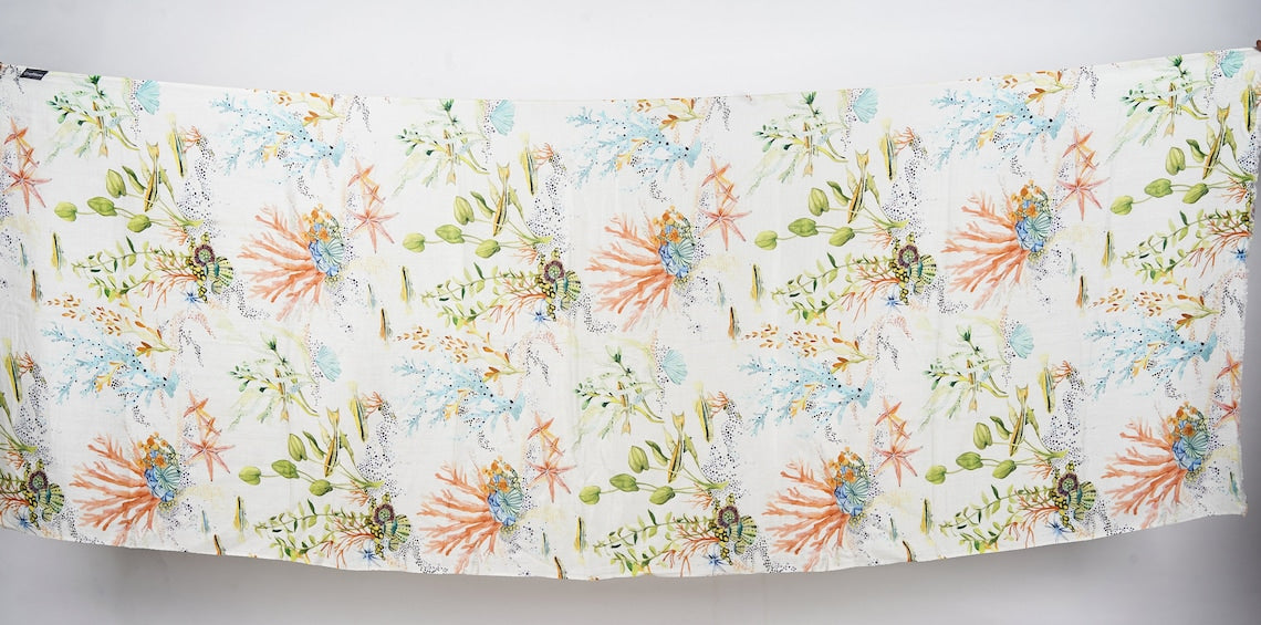 Silk Modal Scarf, long all season scarf in luxurious fabric blend, shawl and wrap, accessories for women, gifts for her, summer scarf, shawl - White