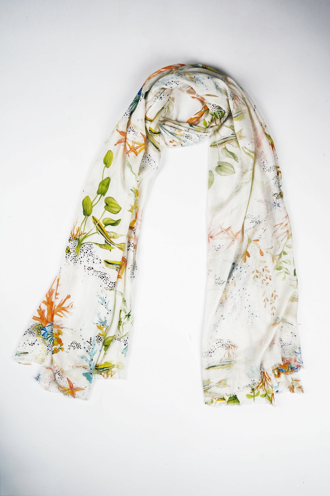 Silk Modal Scarf, long all season scarf in luxurious fabric blend, shawl and wrap, accessories for women, gifts for her, summer scarf, shawl - White