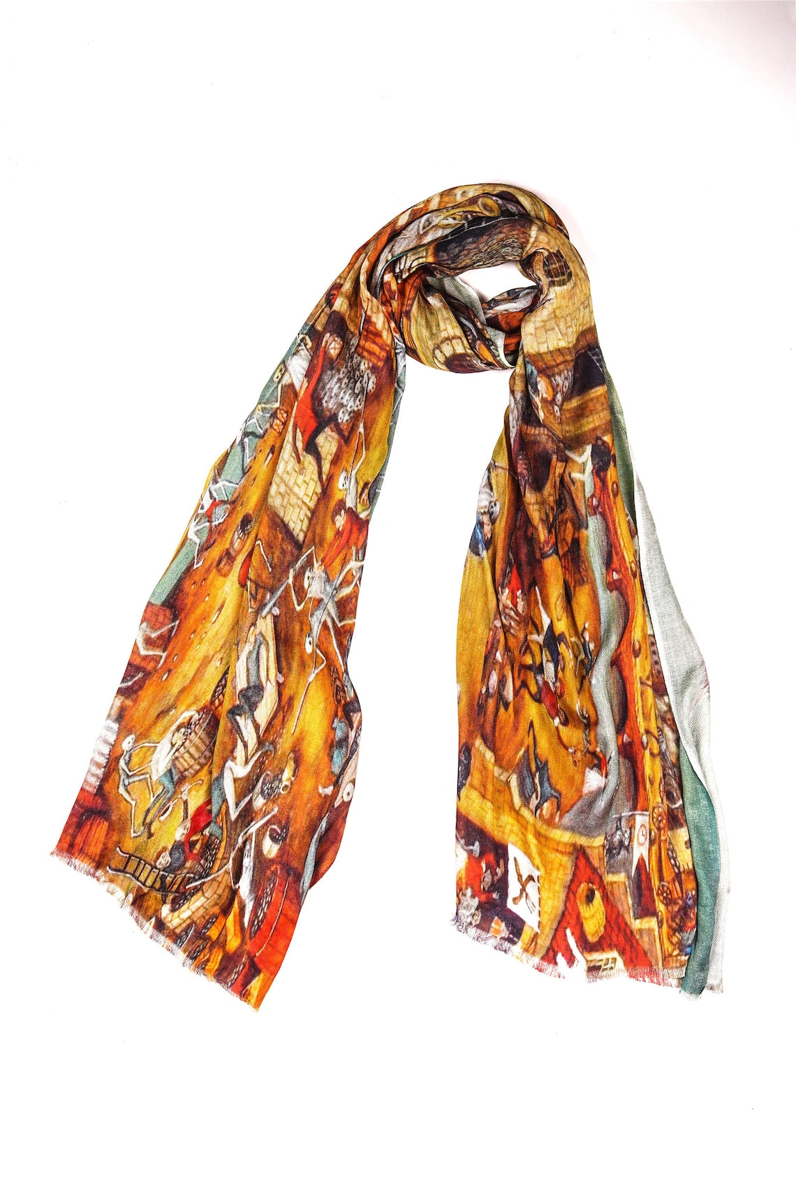 Silk Modal Scarf, long all season scarf in luxurious fabric blend, shawl and wrap, accessories for women, gifts for her, summer scarf, shawl - Mustard