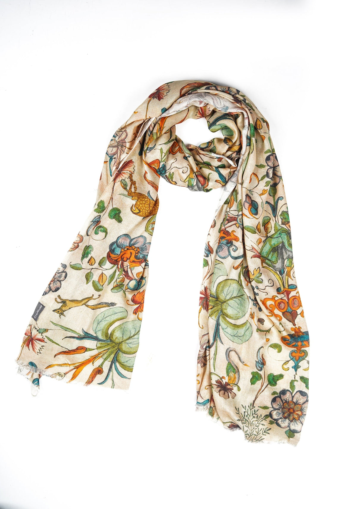 Silk Modal Scarf, long all season scarf in luxurious fabric blend, shawl and wrap, accessories for women, gifts for her, summer scarf, shawl - Cream