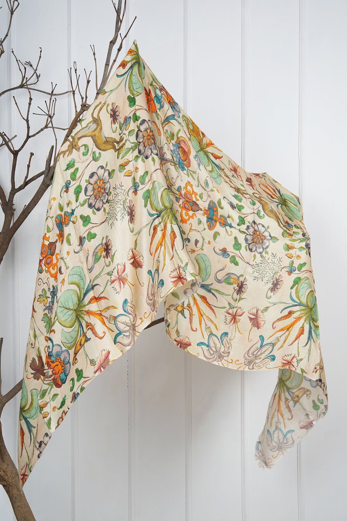 Silk Modal Scarf, long all season scarf in luxurious fabric blend, shawl and wrap, accessories for women, gifts for her, summer scarf, shawl - Cream