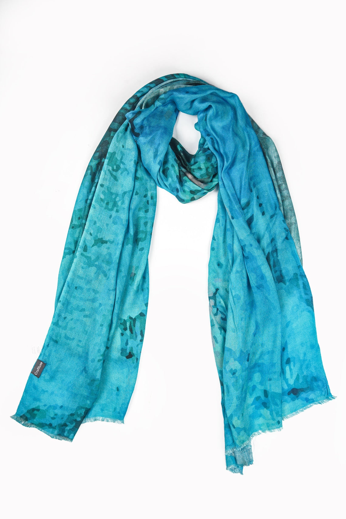 Silk Modal Scarf, long all season scarf in luxurious fabric blend, shawl and wrap, accessories for women, gifts for her, summer scarf, shawl - Blue