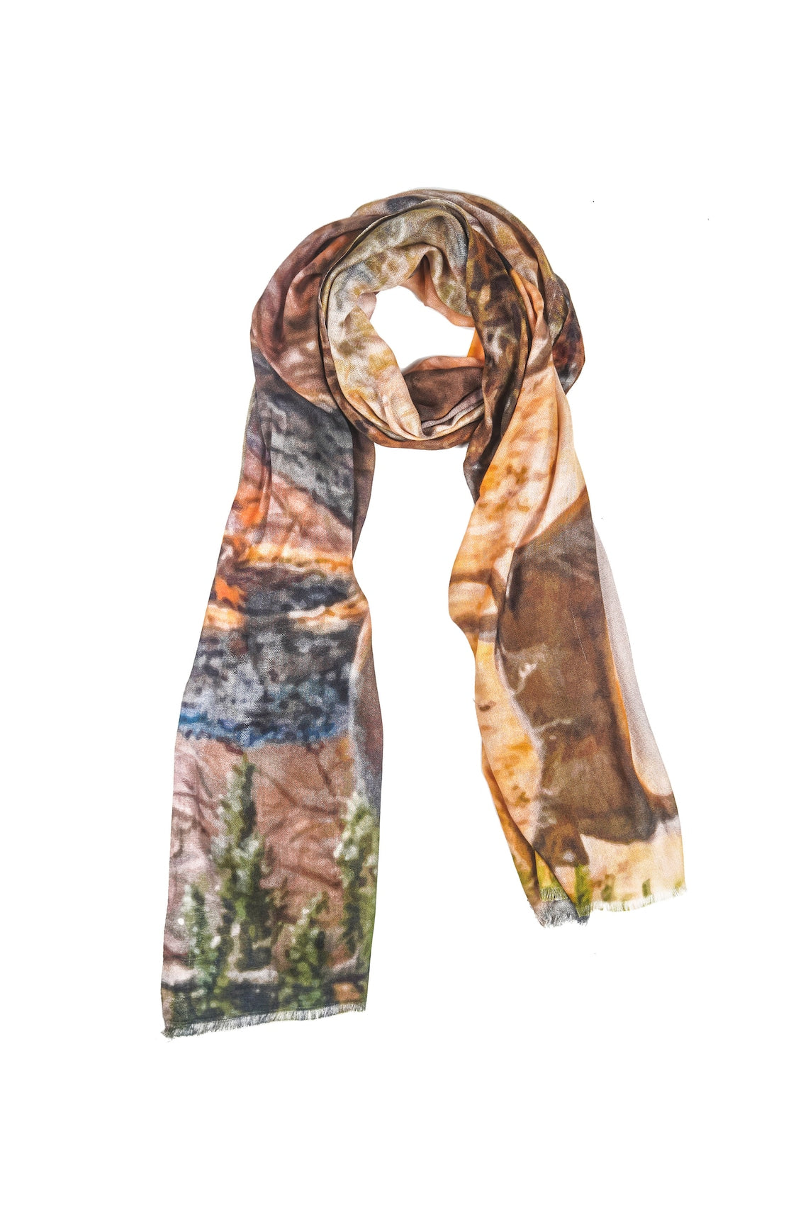 Silk Modal Scarf, long all season scarf in luxurious fabric blend, shawl and wrap, accessories for women, gifts for her, summer scarf, shawl - Brown