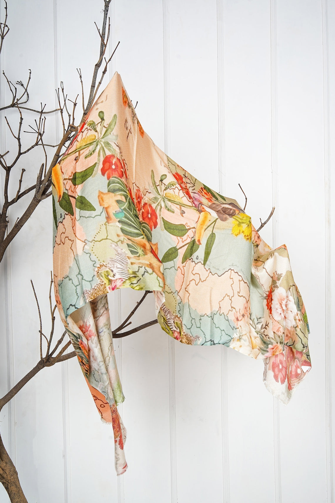 Silk Modal Scarf, long all season scarf in luxurious fabric blend, shawl and wrap, accessories for women, gifts for her, summer scarf, shawl - Peach