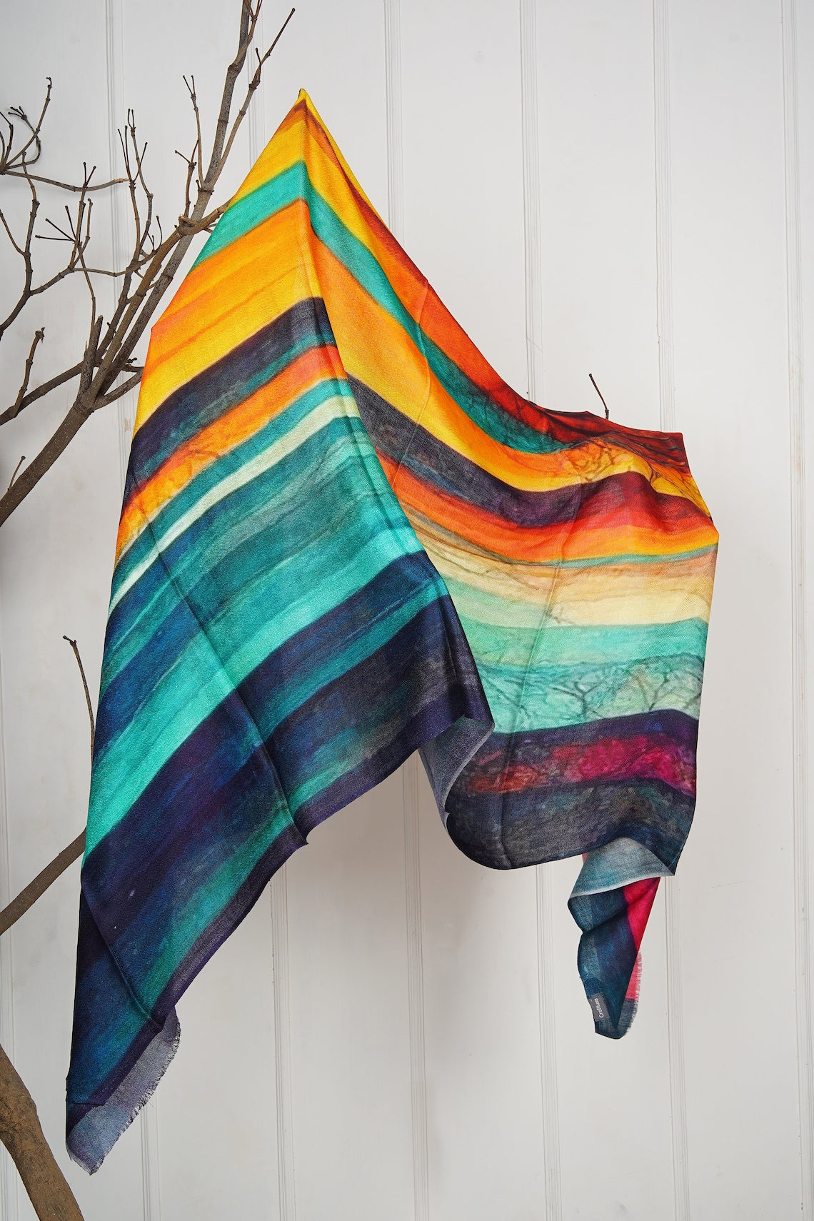 Silk Modal Scarf, long all season scarf in luxurious fabric blend, shawl and wrap, accessories for women, gifts for her, summer scarf, shawl - Rainbow