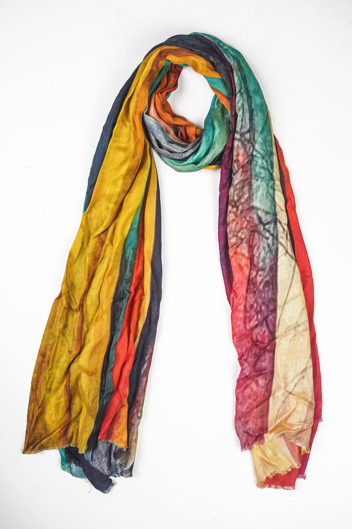Silk Modal Scarf, long all season scarf in luxurious fabric blend, shawl and wrap, accessories for women, gifts for her, summer scarf, shawl - Rainbow