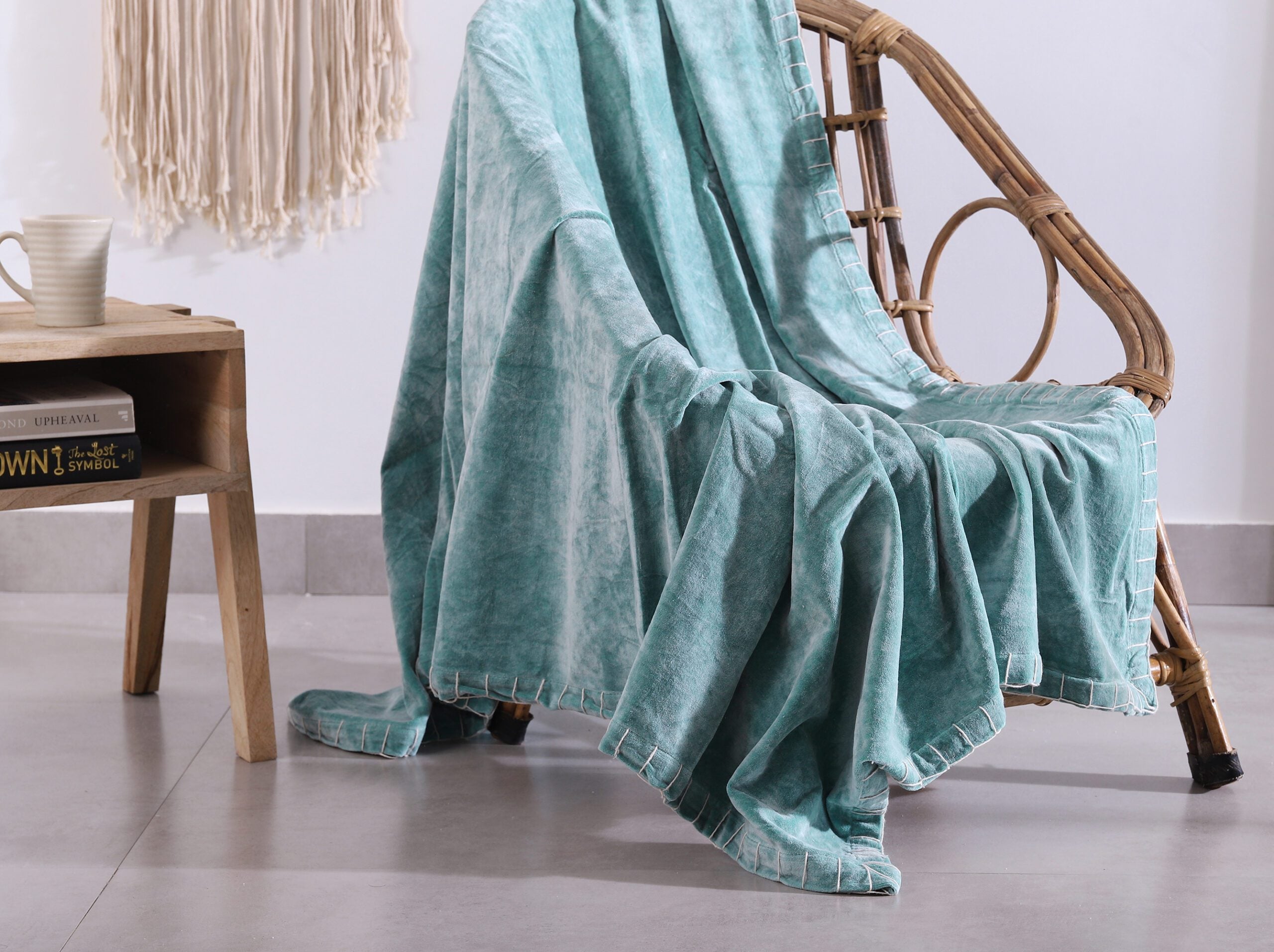 Luxury Rustic Cotton Velvet Throw Rug Blanket Quilt | Large Picnic Throw Rug | Gift Valentines Mothers Day Easter | Boho Throw | Home Décor