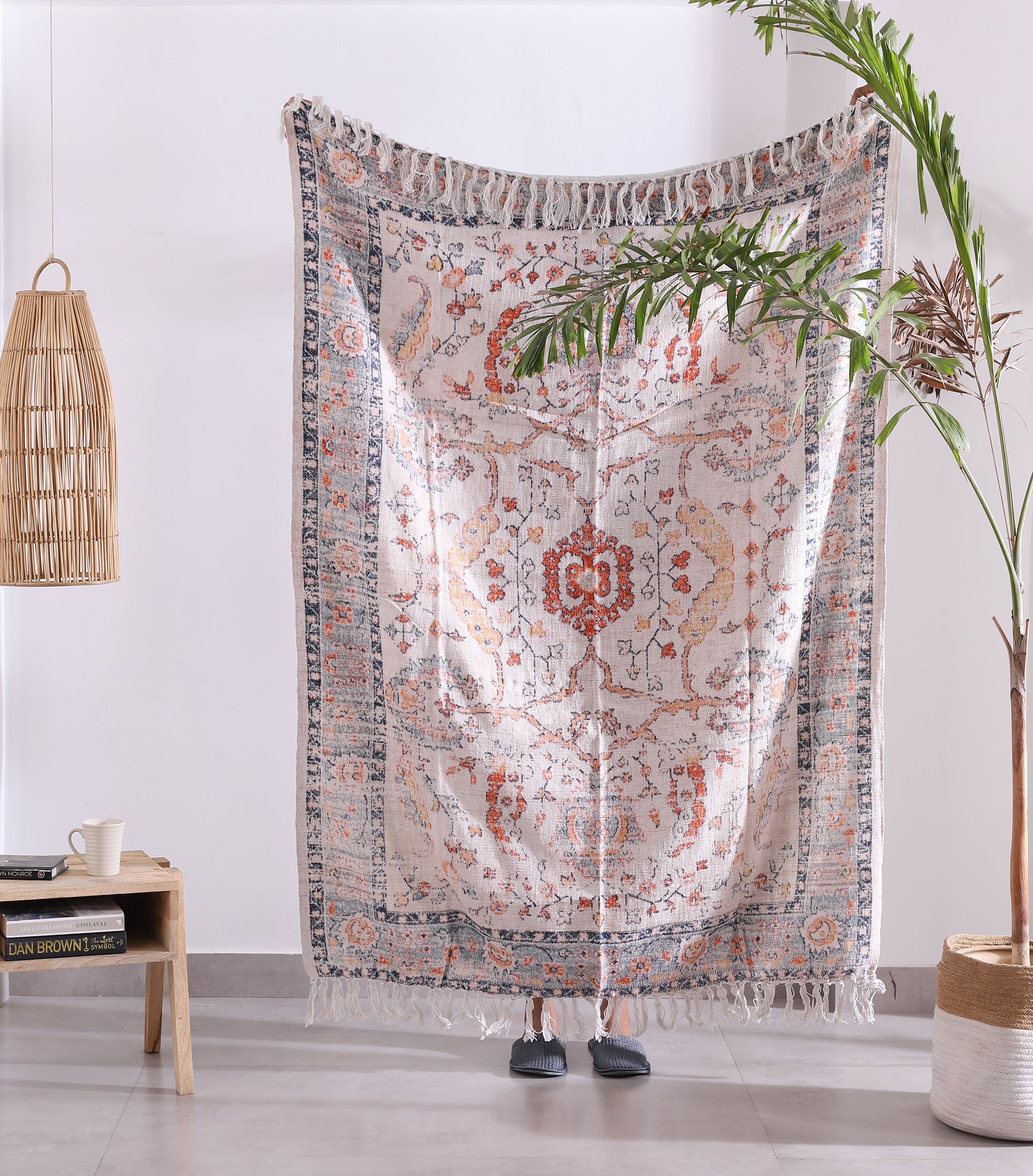 Luxury Rustic Cotton Wool Throw Rug Blanket Quilt | Large Picnic Throw Rug | Gift Valentines Mothers Day Easter | Boho Throw | Home Décor