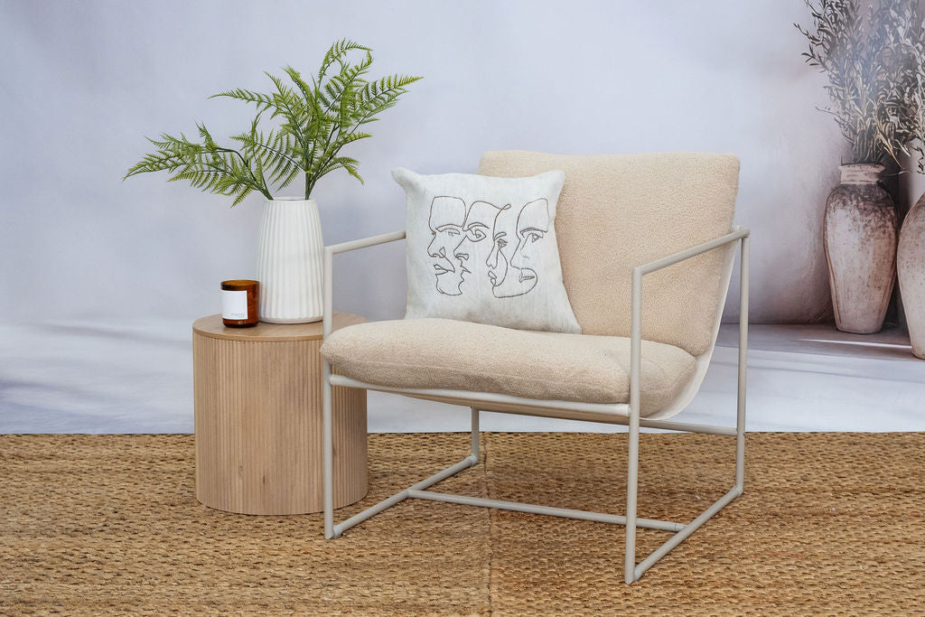 Handcrafted abstract face cowhide pillow for sofa