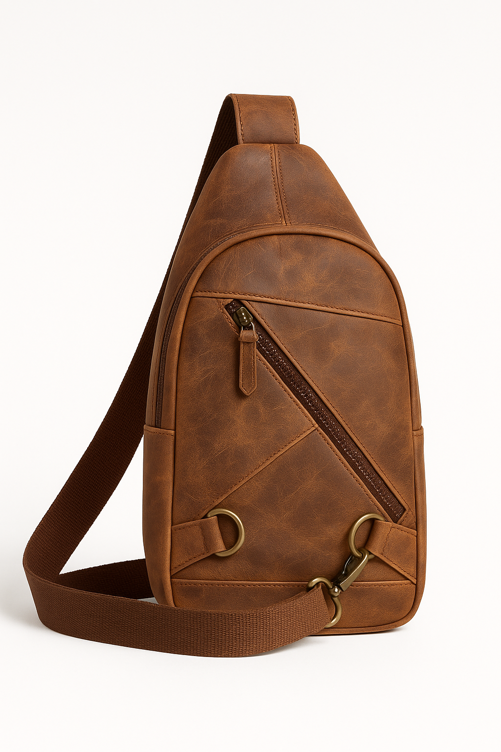 Vintage style leather crossbody bag for commuting travel and casual wear