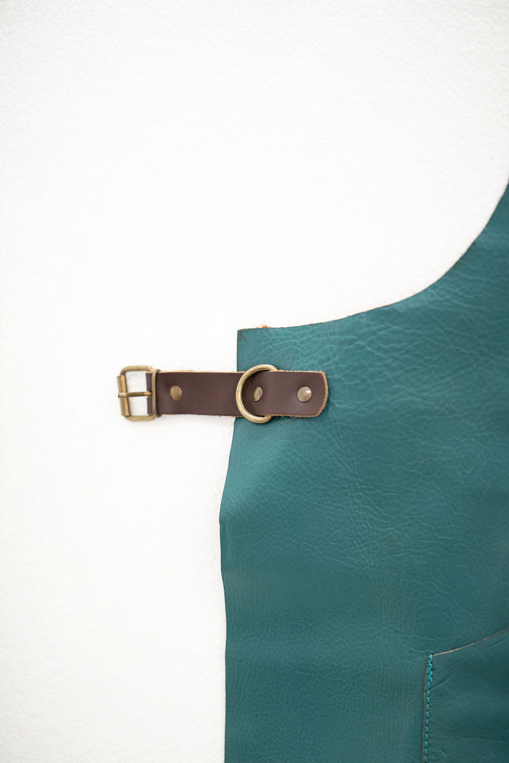 Craftluxe premium leather apron in ocean teal for everyday work