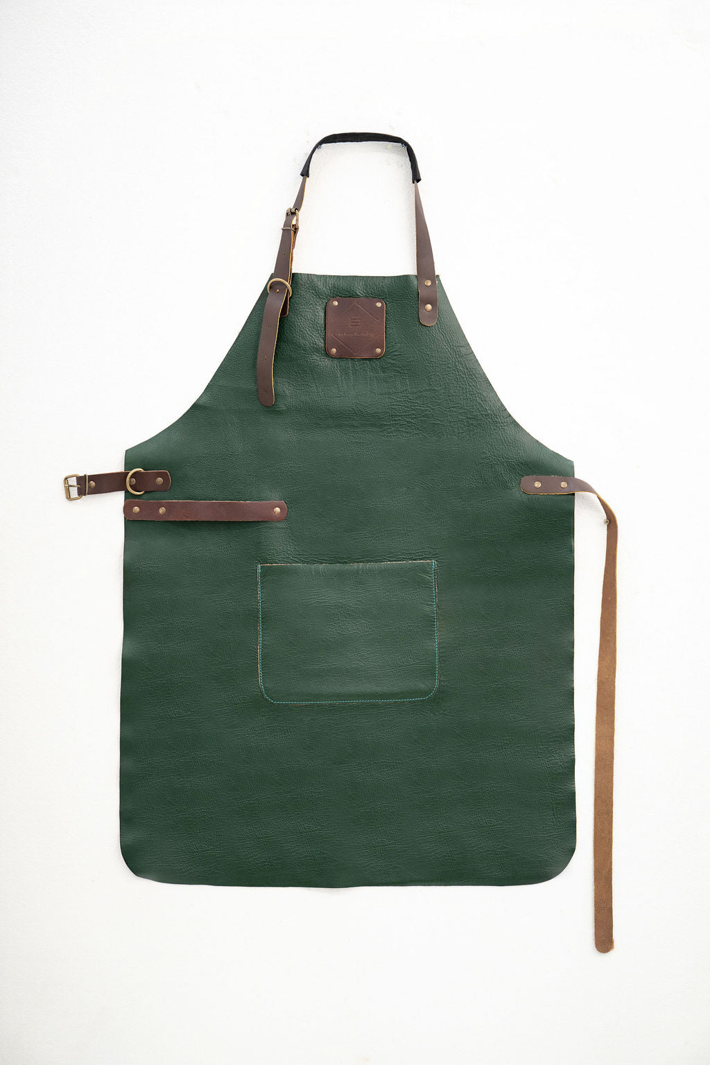 Signature Forest Green Leather Work Apron