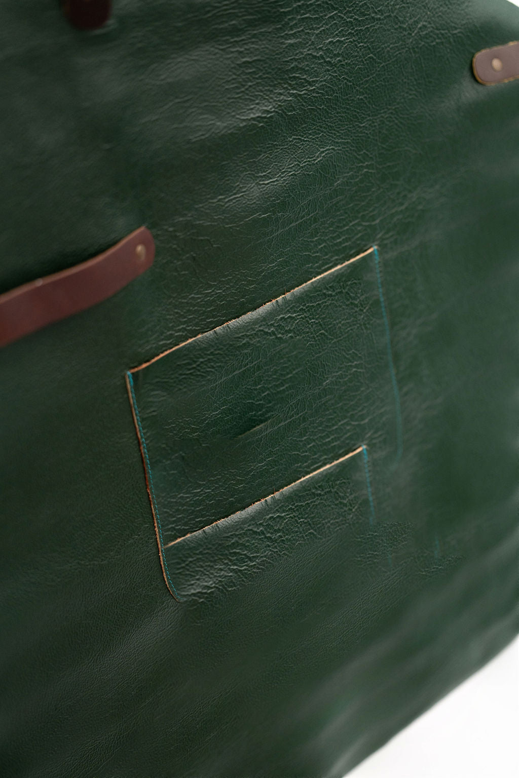 Forest Green Leather Apron with Premium Detailing