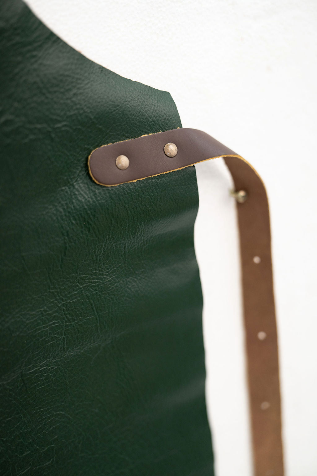 Forest Green Leather Apron for Artisans and Makers