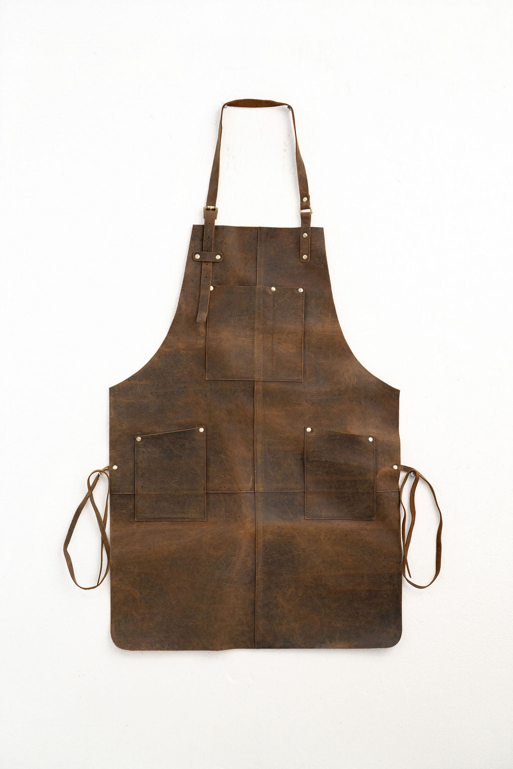 80x60 cm vintage brown leather work apron