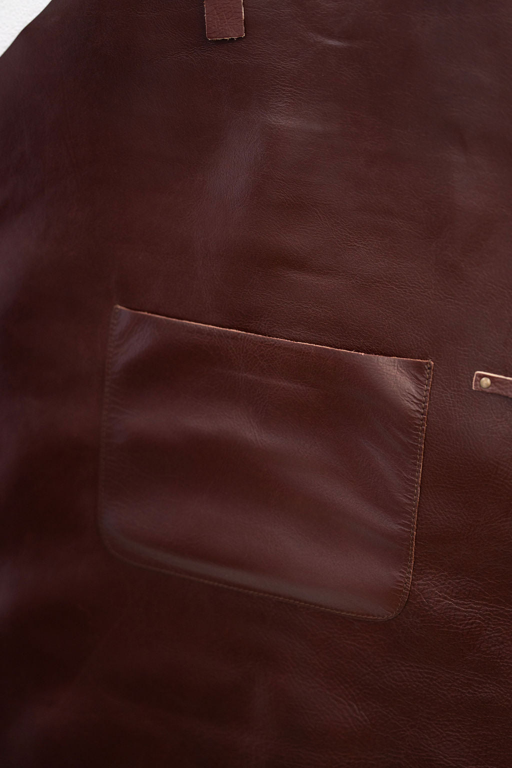 Chestnut leather apron for woodworking cooking and studio work