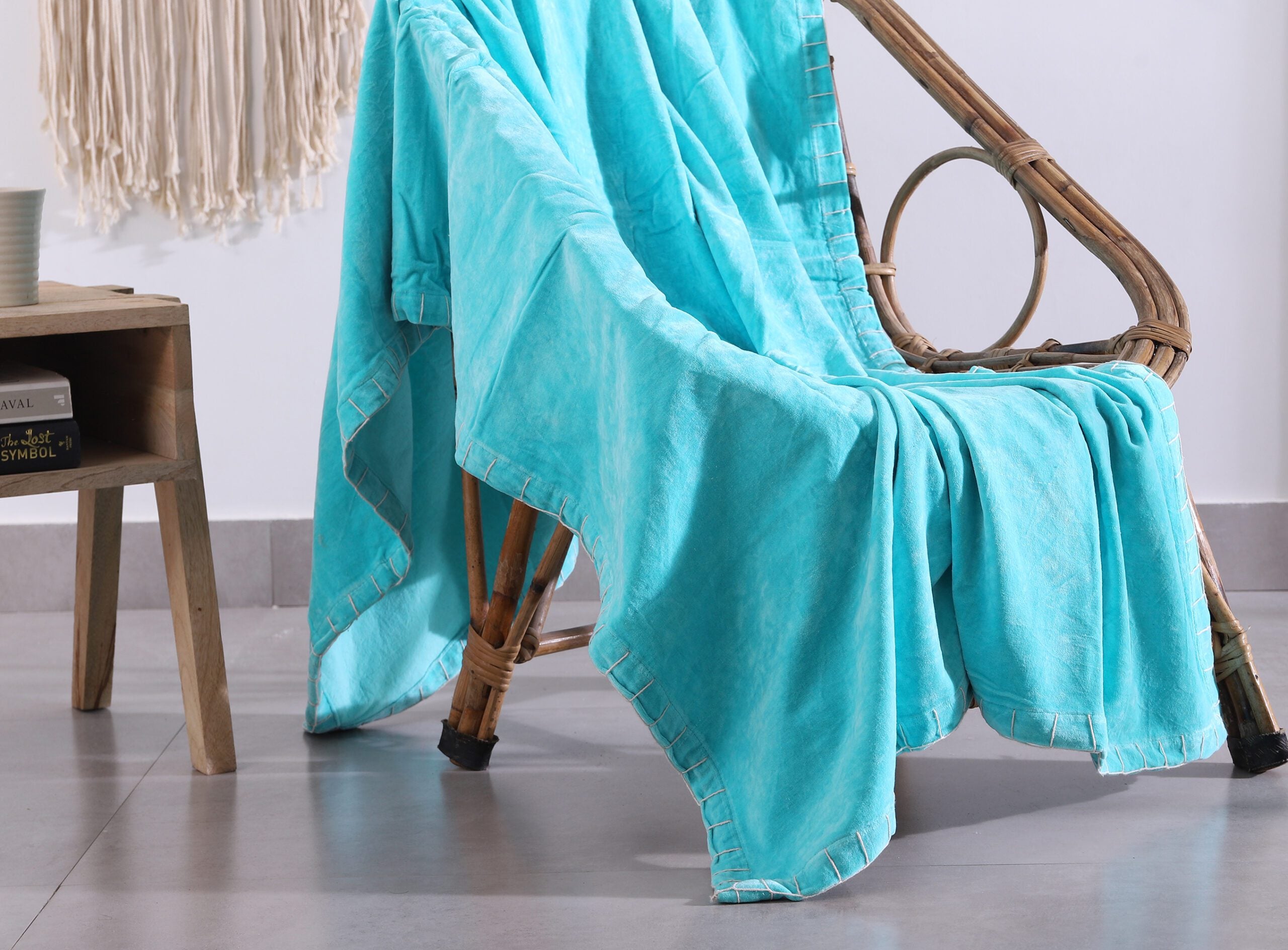 Luxury Rustic Cotton Velvet Throw Rug Blanket Quilt | Large Picnic Throw Rug | Gift Valentines Mothers Day Easter | Boho Throw | Home Décor