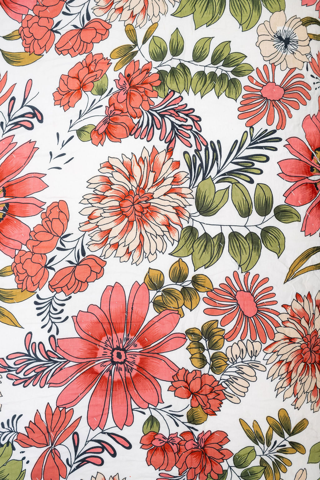 Handcrafted Coral Bloom Cotton Bedding Set for Bedroom
