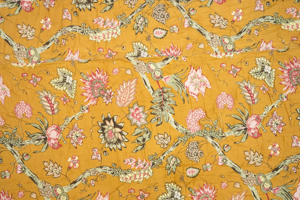 Craftluxe Mustard Cotton Quilt Set with Classic Floral Print