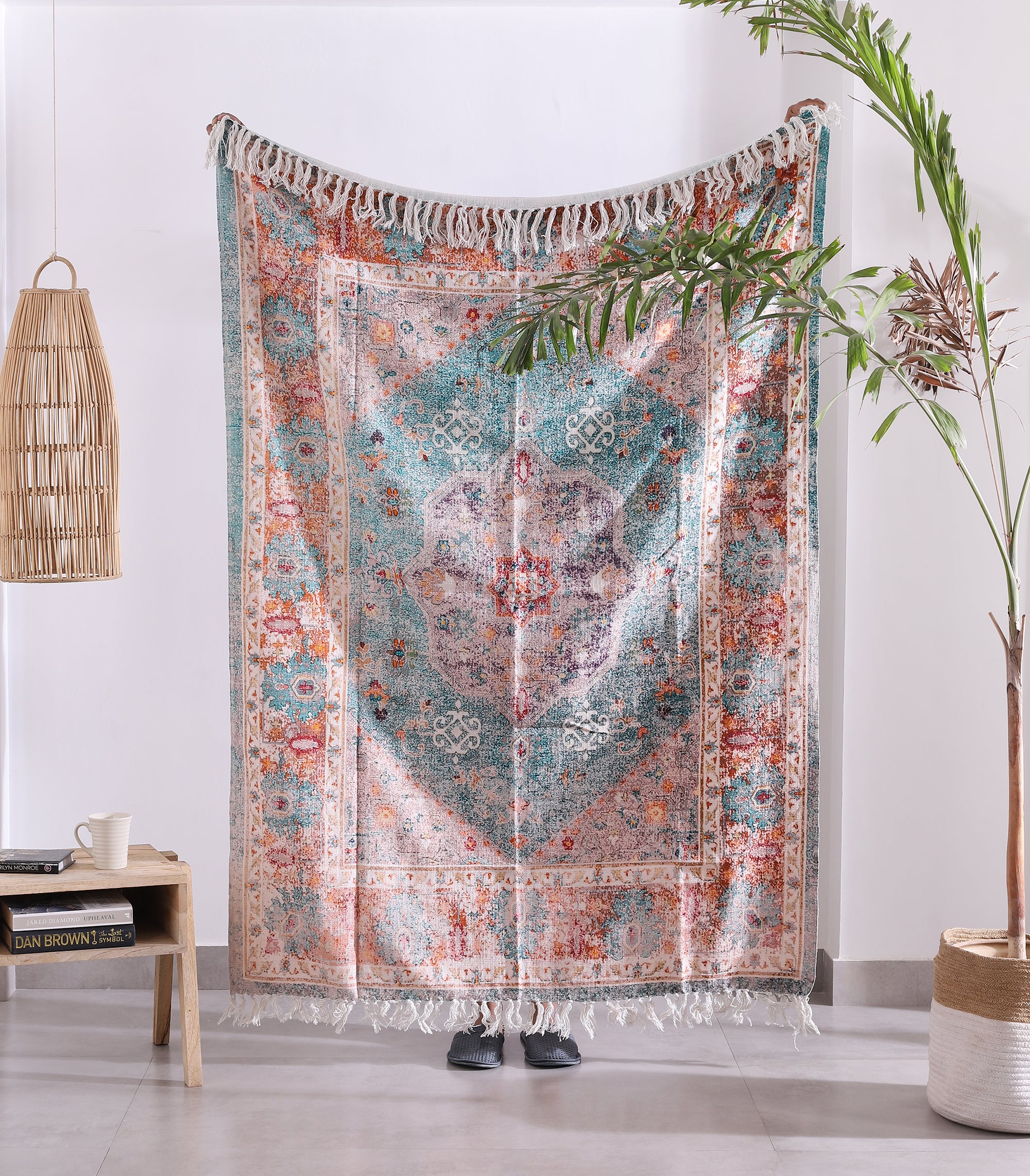 Luxury Rustic Cotton Wool Throw Rug Blanket Quilt | Large Picnic Throw Rug | Gift Valentines Mothers Day Easter | Boho Throw | Home Décor