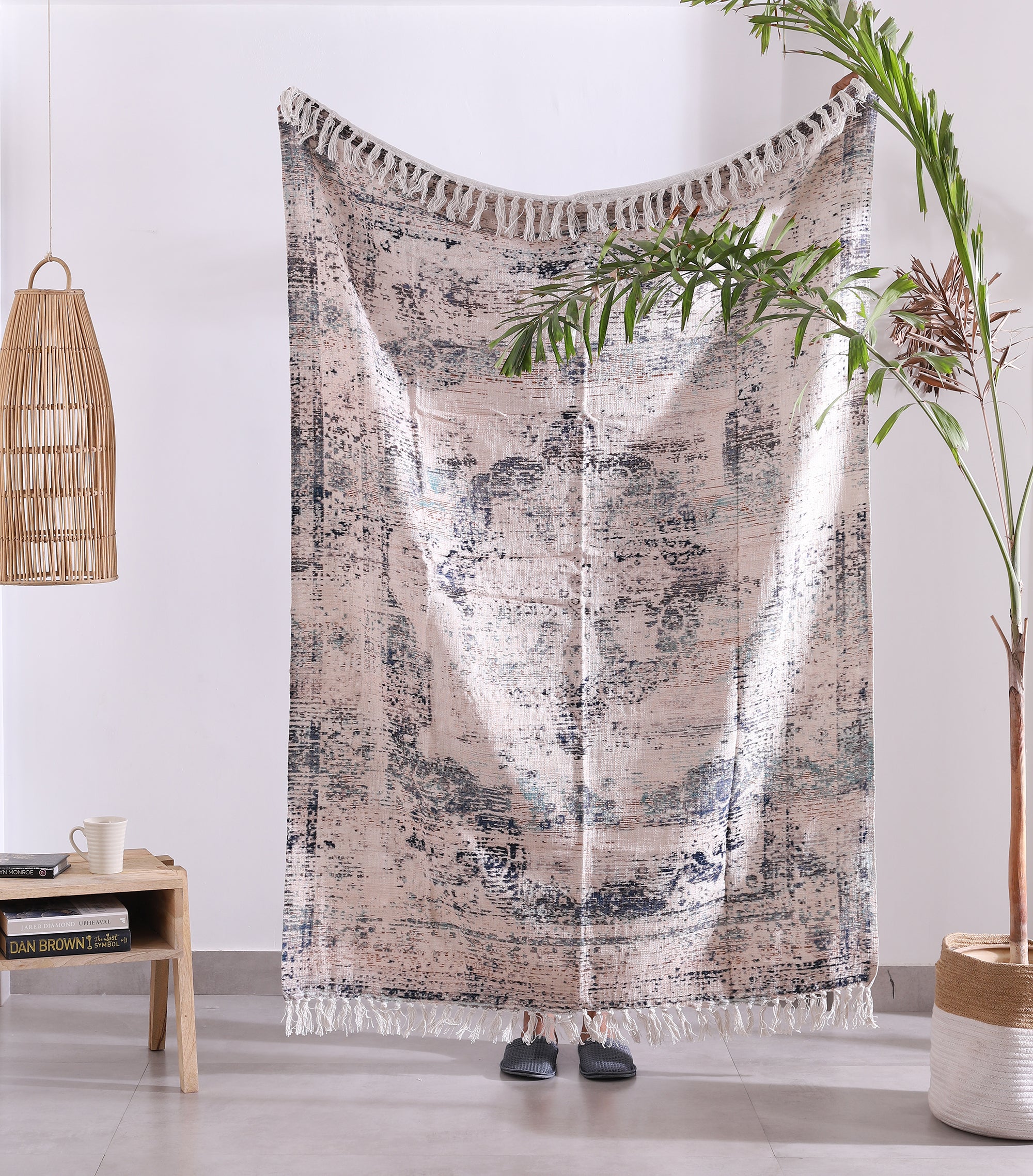 Luxury Rustic Cotton Wool Throw Rug Blanket Quilt | Large Picnic Throw Rug | Gift Valentines Mothers Day Easter | Boho Throw | Home Décor