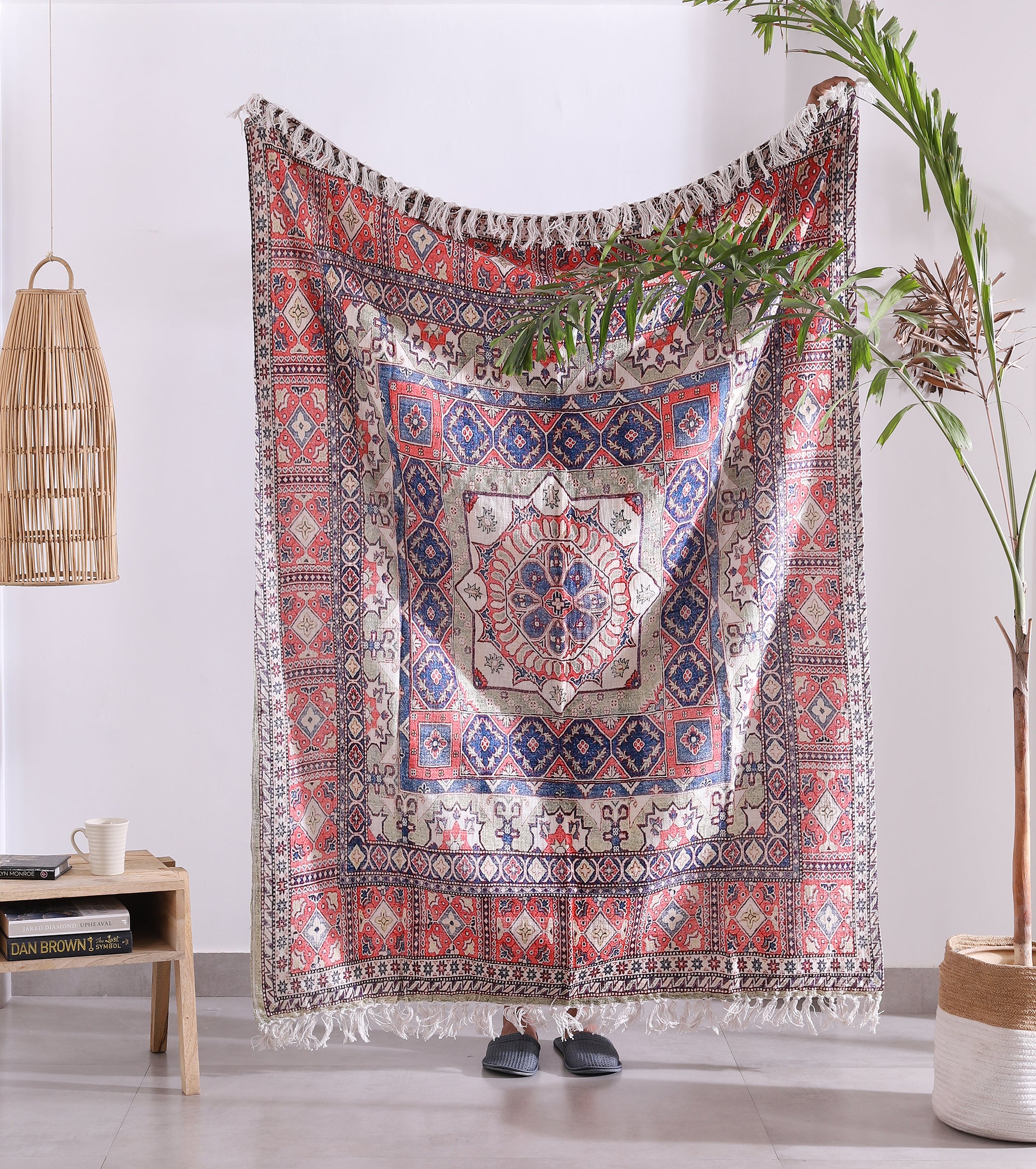 Luxury Rustic Cotton Wool Throw Rug Blanket Quilt | Large Picnic Throw Rug | Gift Valentines Mothers Day Easter | Boho Throw | Home Décor