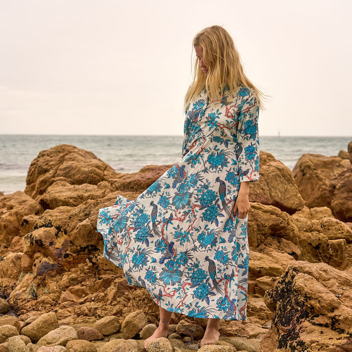 Set of 2 Cotton Maxi Dress - Blue Heron