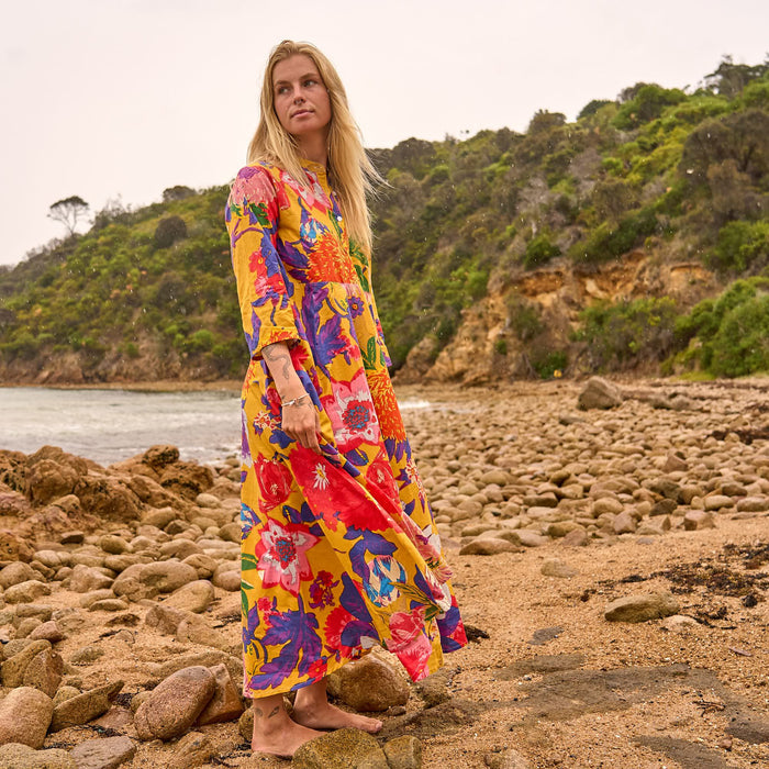 Set of 2 Cotton Maxi Dress ? Sunset Florals Bold Floral in Luxe Comfort
