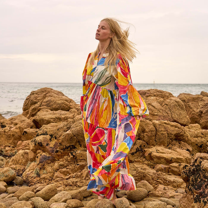 Set of 2 Cotton Maxi Dress - Sunburst Muse