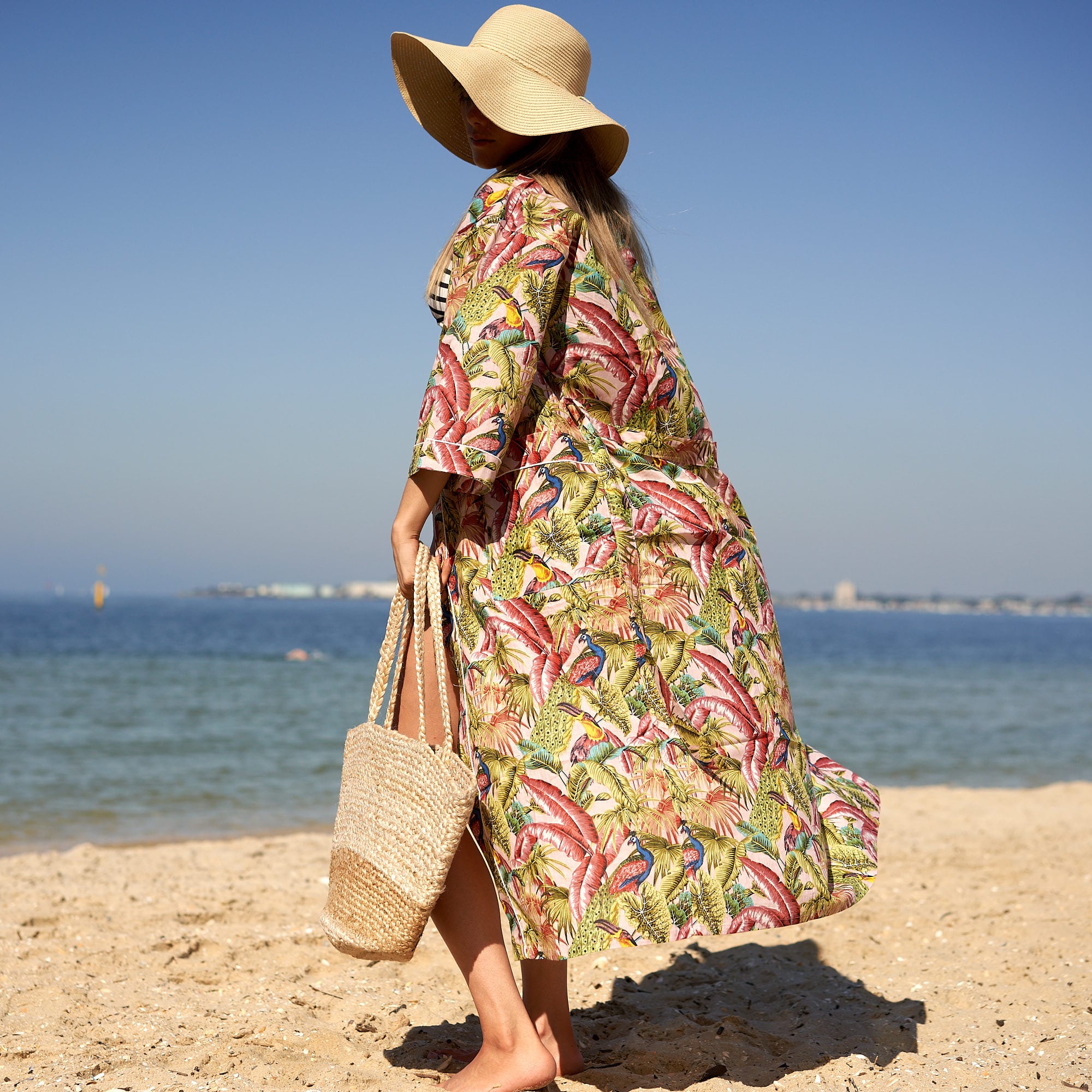 ‘Beach Bliss’ 100% Cotton Kimono Robe Robes