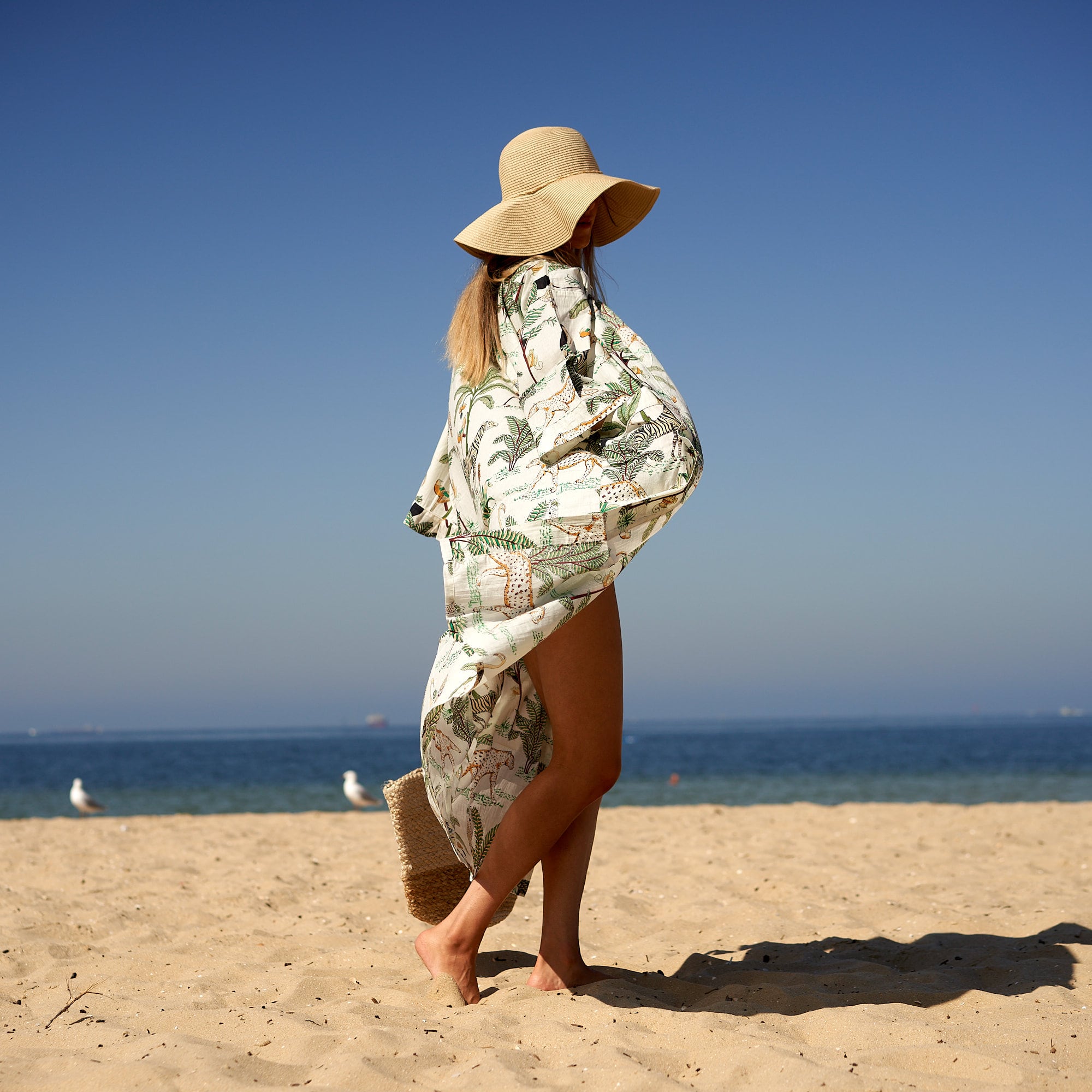 ‘Serengeti Safari’ 100% Cotton Kimono Robe