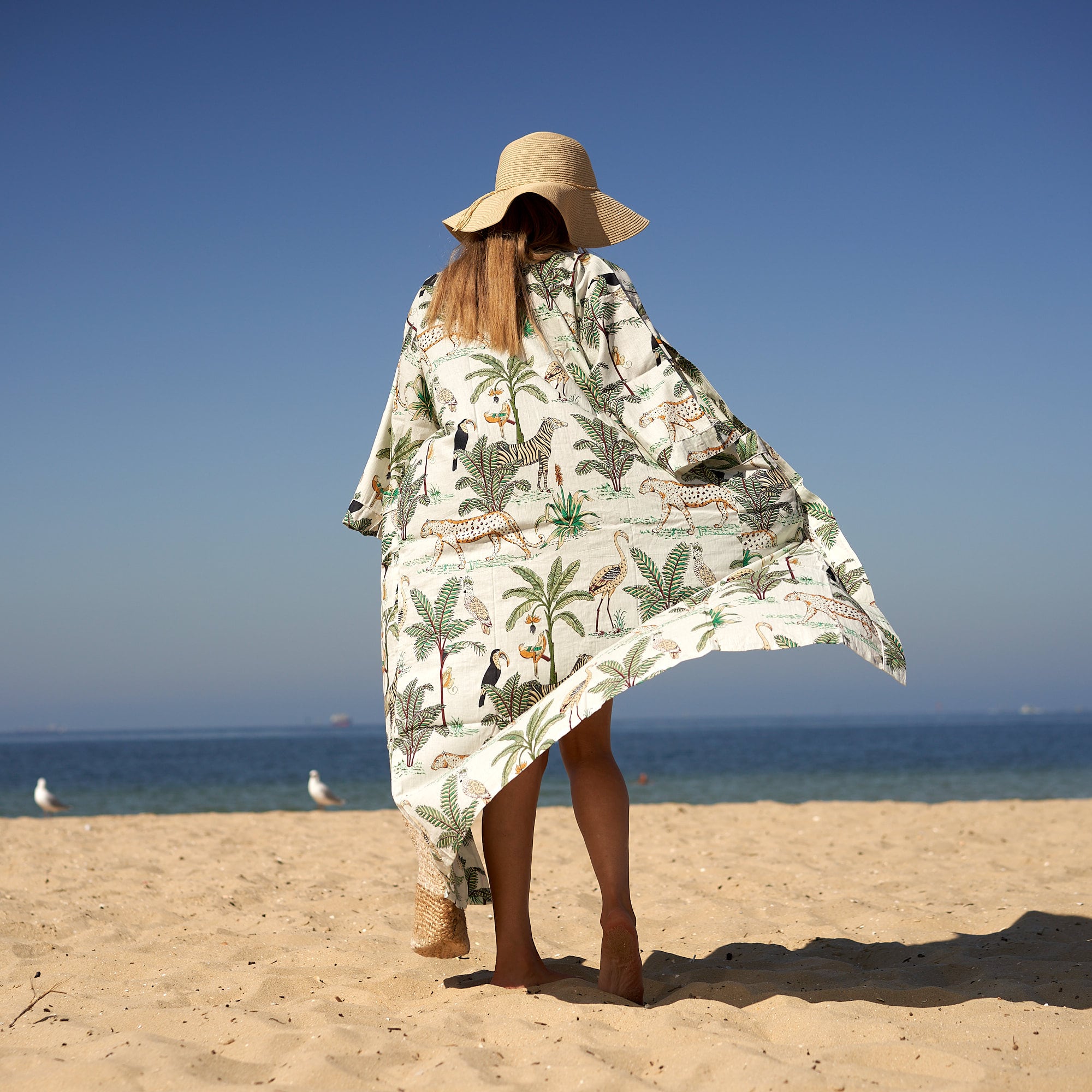 ‘Serengeti Safari’ 100% Cotton Kimono Robe