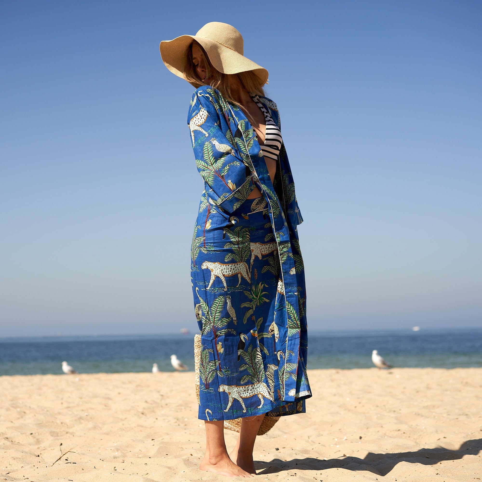 ‘Jungle Chic’ 100% Cotton Kimono Robe
