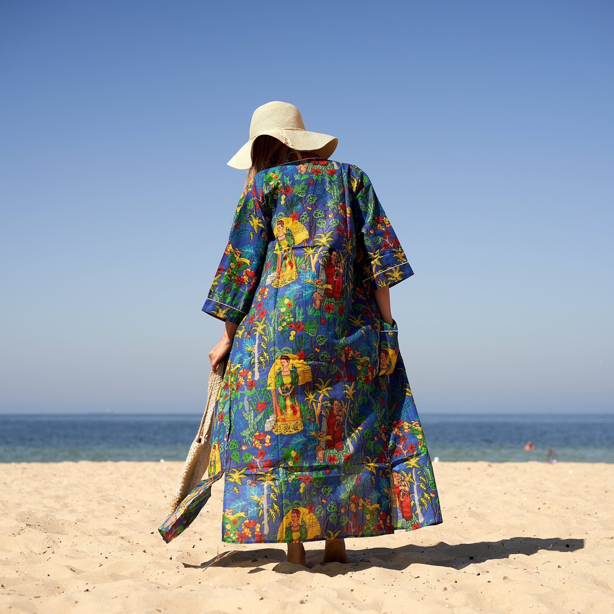 ‘Frida Folklore’ 100% Cotton Kimono Robe