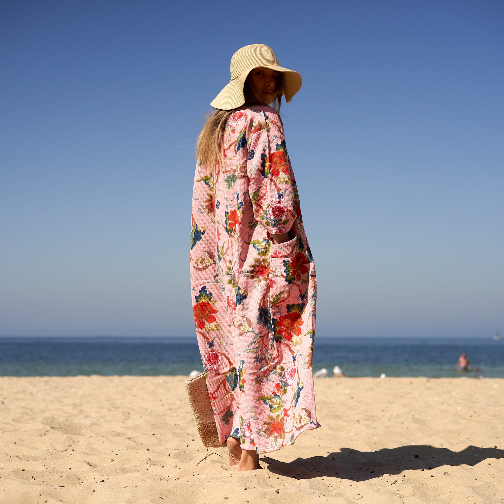 ‘Seaside Vibes’ 100% Cotton Kimono Robe