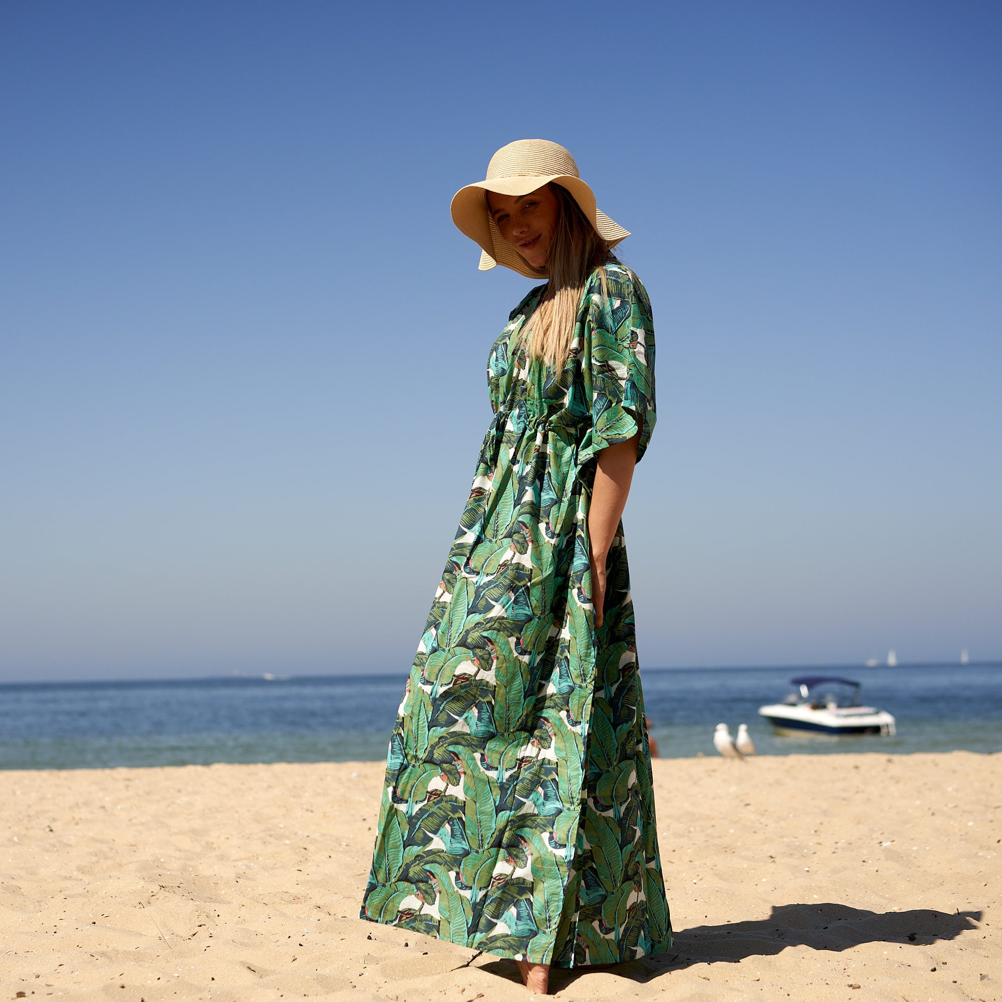 ‘Jungle Oasis’ 100% Cotton Kaftan