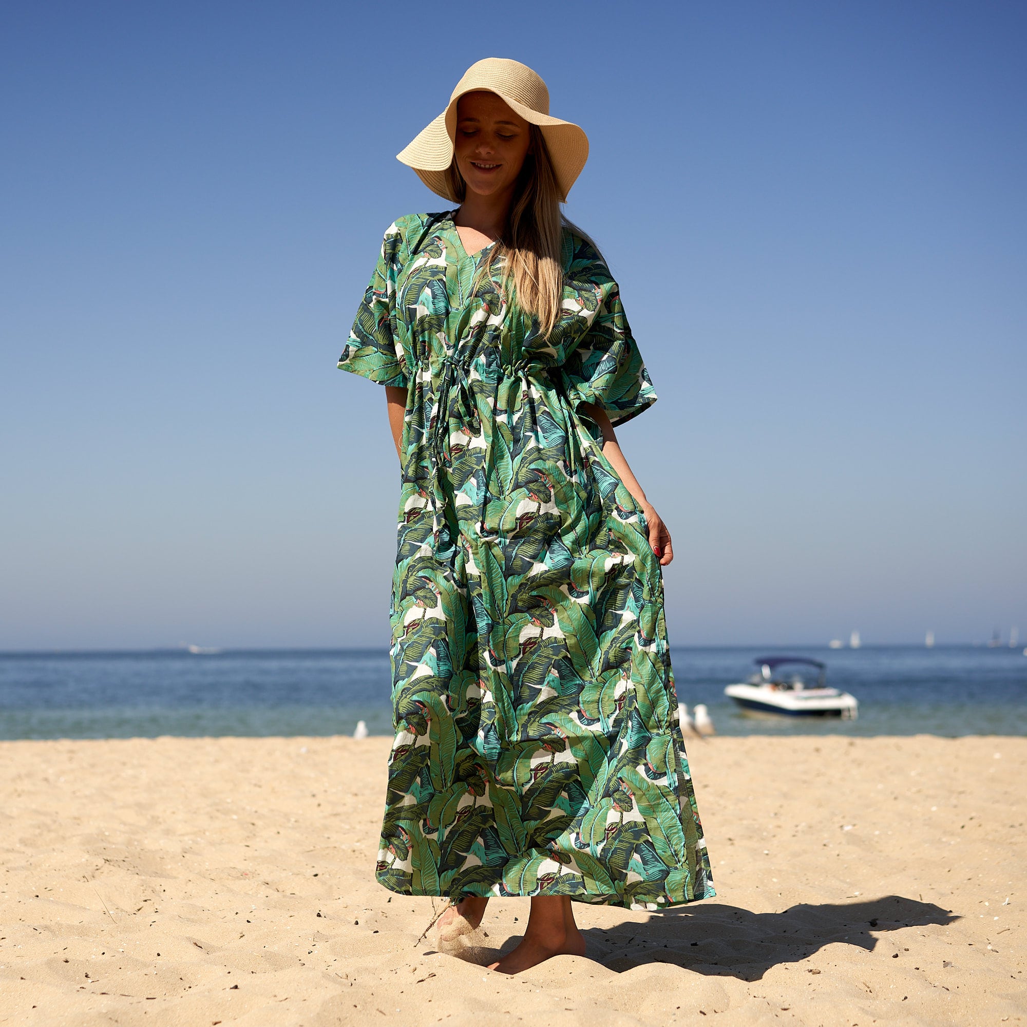 ‘Jungle Oasis’ 100% Cotton Kaftan