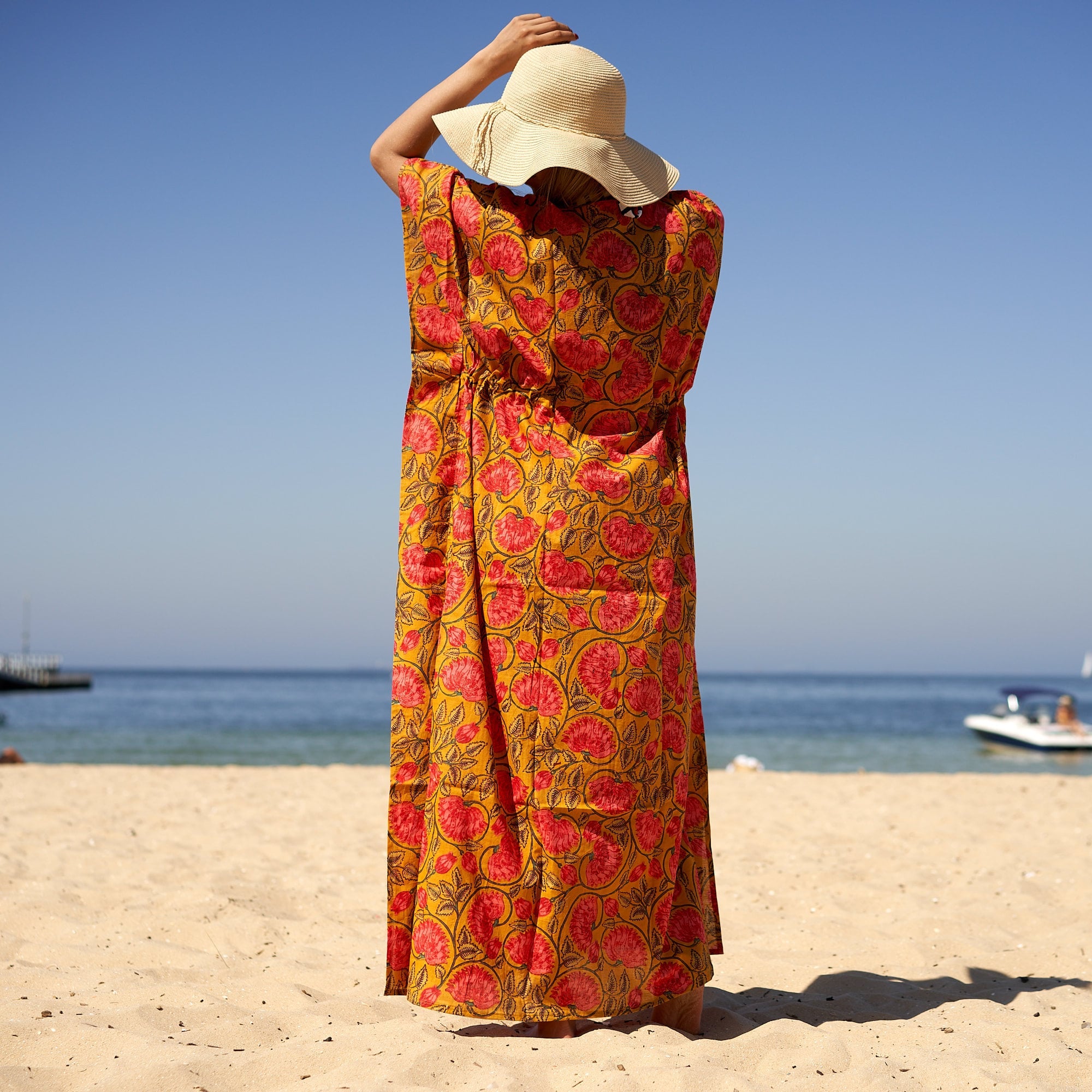 ‘Sunshine Soiree’ 100% Cotton Kaftan